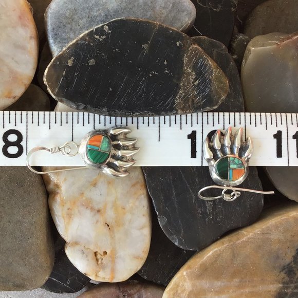 Sterling Silver Vintage Drop Navajo Earrings - Picture 9 of 9